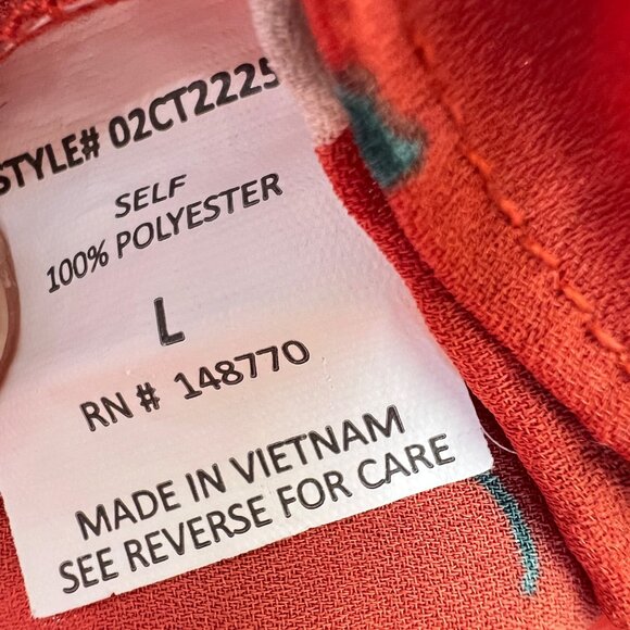 Sienna Sky Floral Wrap Top Rust Orange Red Size Large - Picture 9 of 11